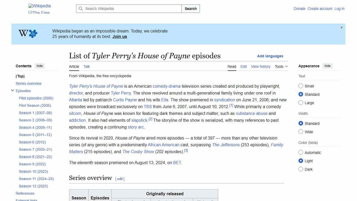 List of Tyler Perry's House of Payne episodes - Wikipedia